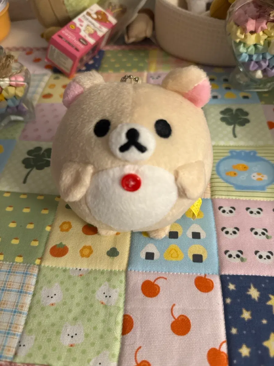 코리락쿠마 동그란 인형 키링