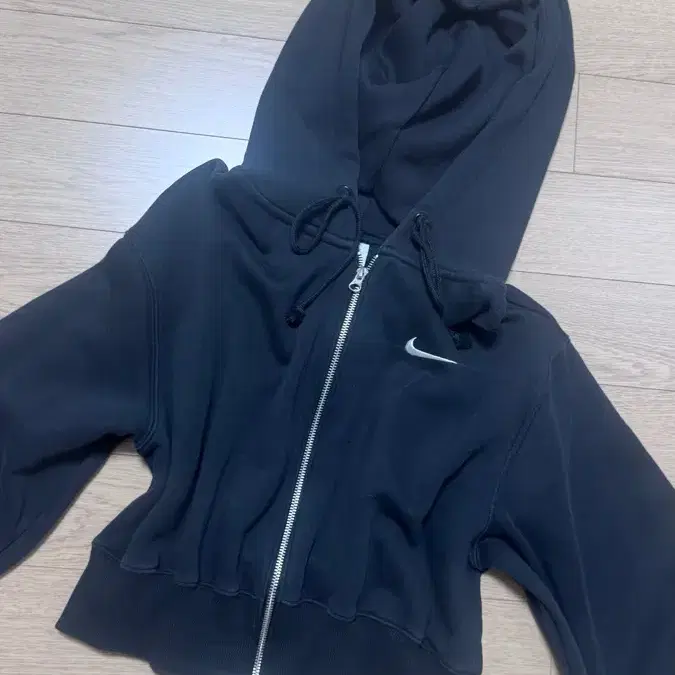 나이키 크롭 기모 후드집업