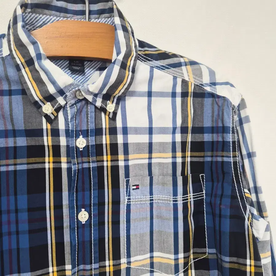 [L(16-18)] 타미힐피거 블루 체크 셔츠 / Tommy Hilfiger