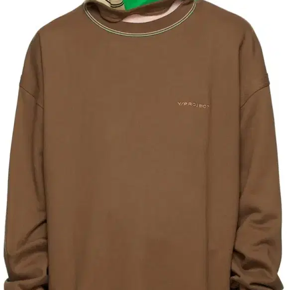 와이프로젝트 브라운 쓰리 넥 스웻셔츠 맨투맨 Y/PROJECT Brown Three Neck Sweatshirts