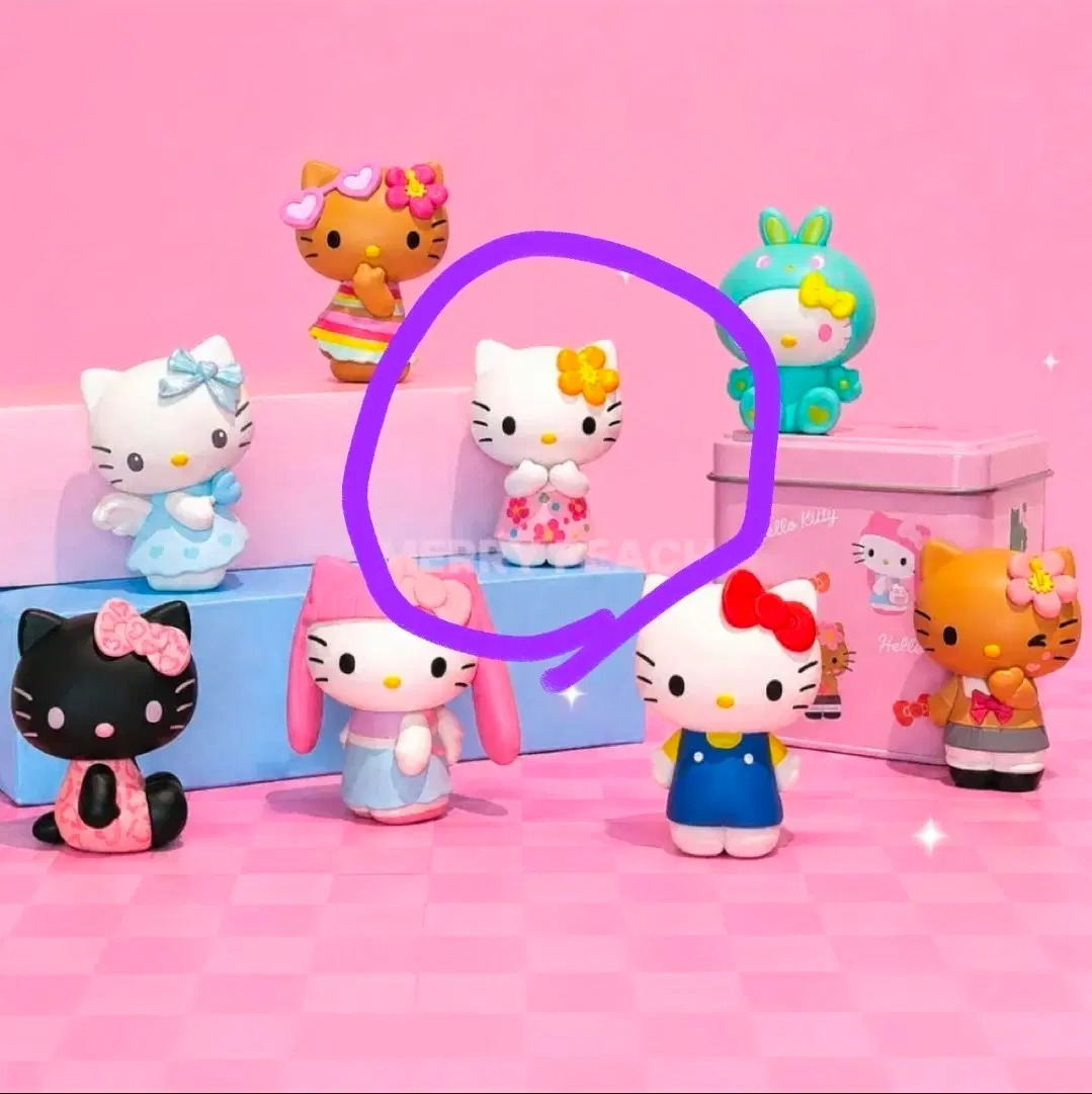 헬로키티 시크릿 키티 피규어 컬렉션 틴케이스 히비스커스 새상품