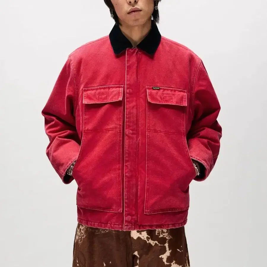 25SS 슈프림 올드 잉글리쉬 캔버스 워크자켓 RED [M]