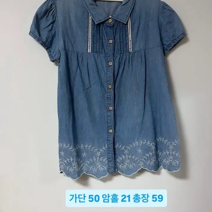 [빈티지] 모리걸 데님 블라우스