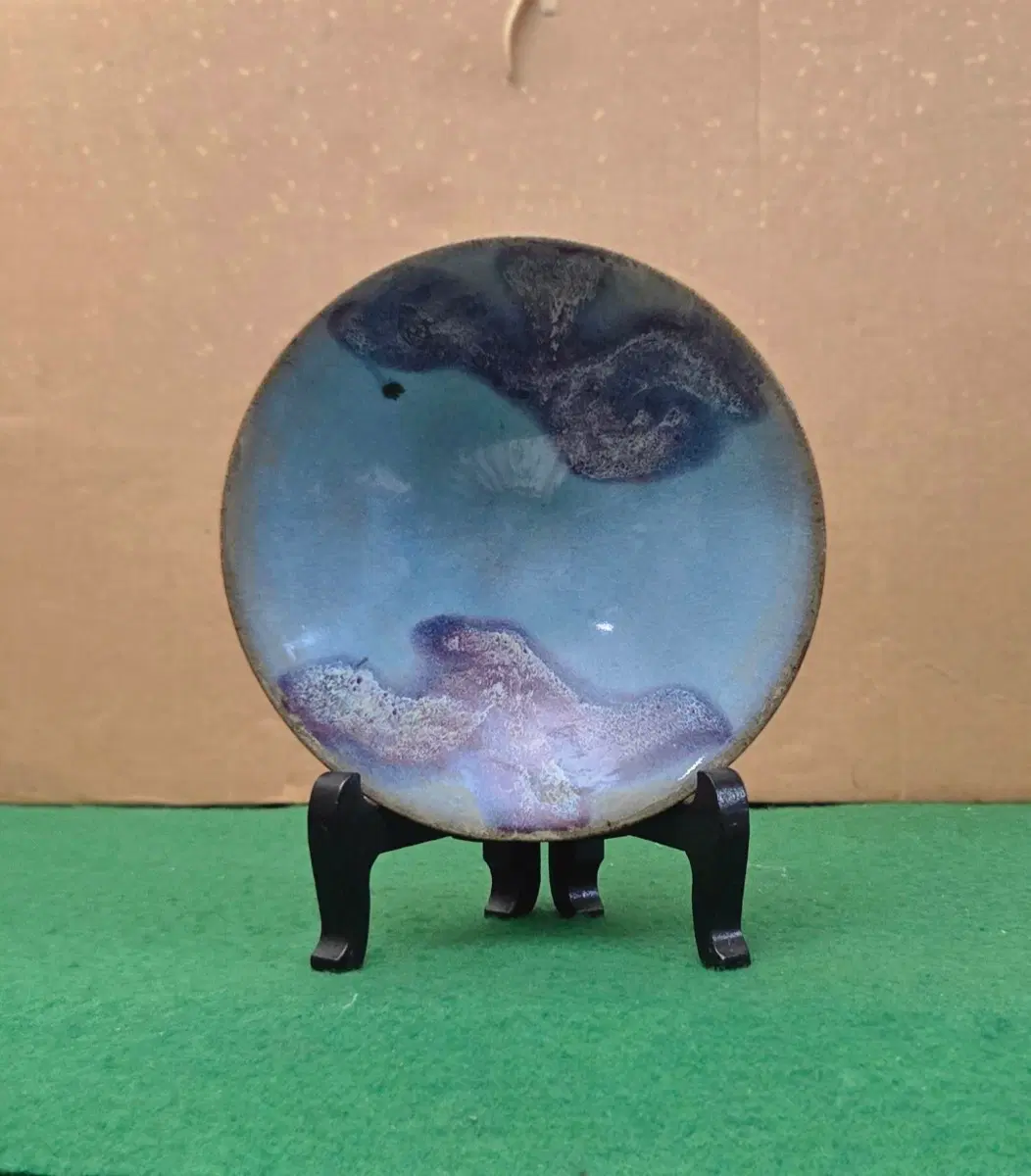 고품격 빈티지] 중국 균요풍 요변 자반 다완 대접(W 19cm)