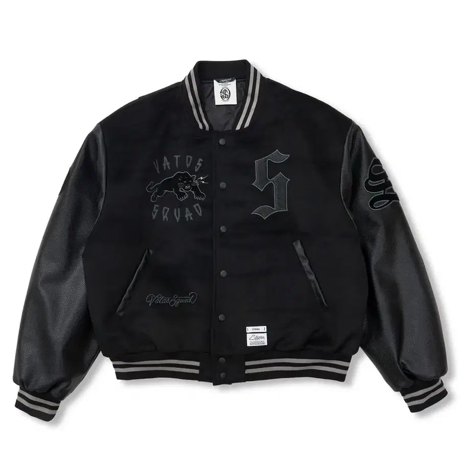 스티그마 Classic Oversized Varsity Jacket Black 바시티 자켓 XL