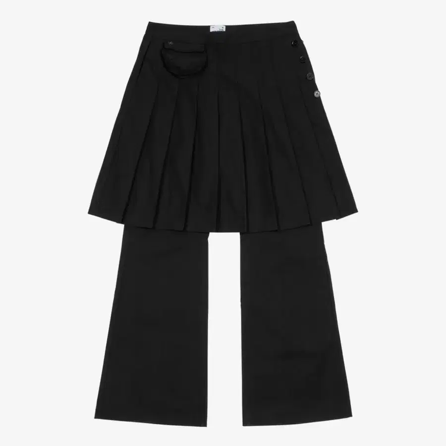 더콜디스트모먼트 TCM skirt layered pants (black)