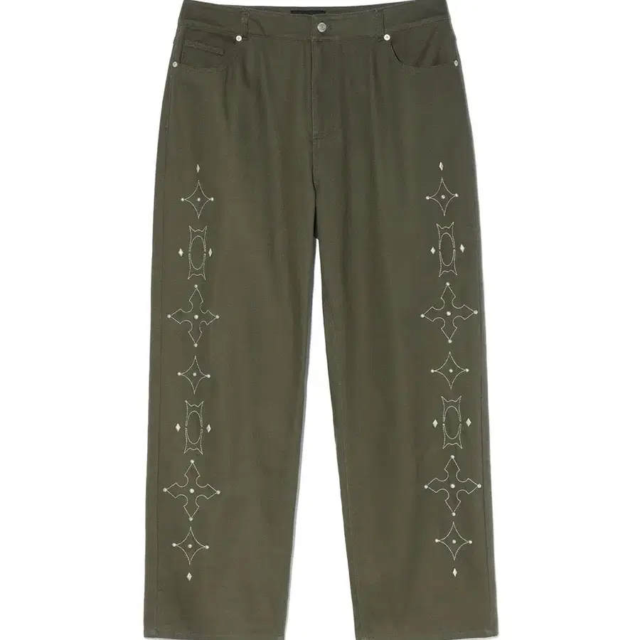 크리틱 WORMHOLE STUD PANTS KHAKI 스터드 팬츠 바지 XL