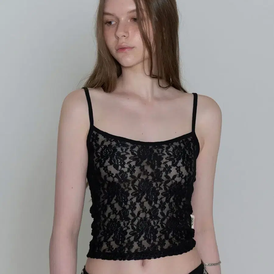 락케이크 Lace Sleeveless - Black 레이스 슬리브리스 민소매 탑