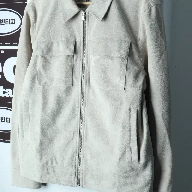 (L) 테이트 집업 바람막이 점퍼자켓 스웨이드 블루종 세무-H39675