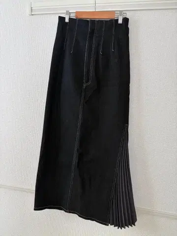 RANDA 데님 플리츠 롱 스커트