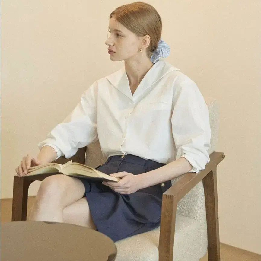 논로컬 숄 카라 셔츠 세일러 블라우스 새상품