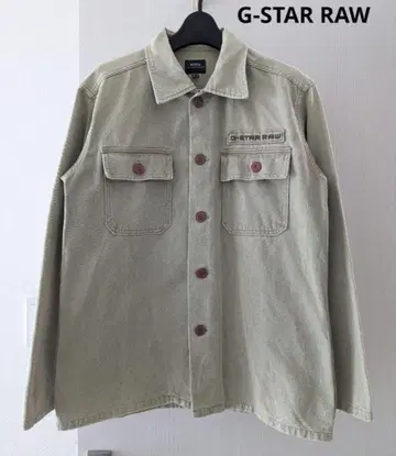 G-STAR RAW 긴팔 셔츠 로고 셔츠 코튼 100%