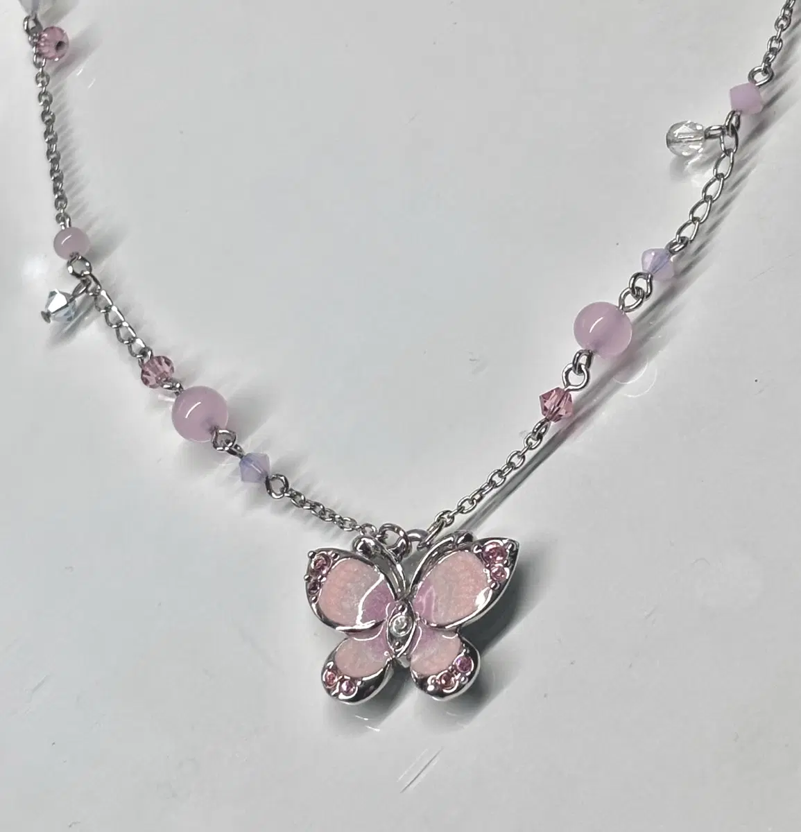 anna sui 안나수이 나비 목걸이 핑크