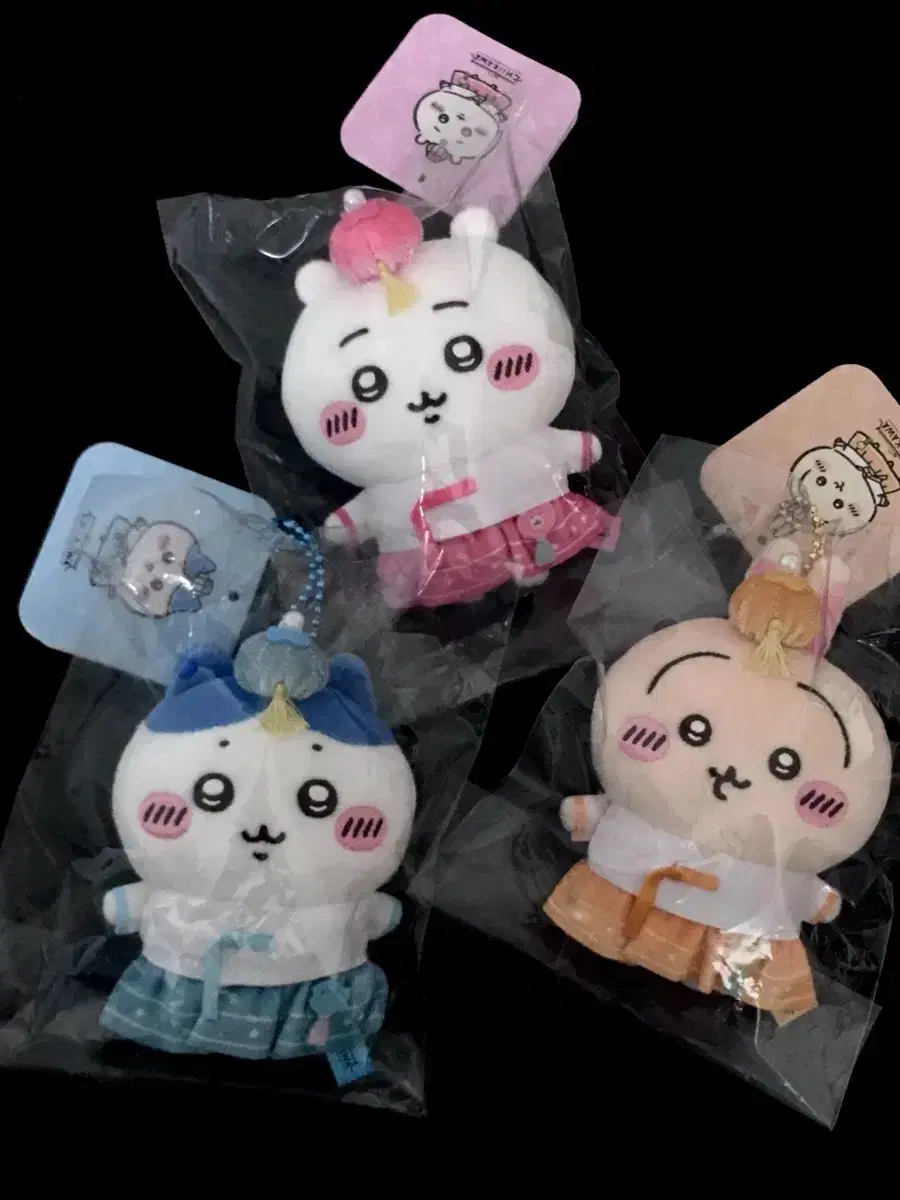 한복 치이카와 마스코트 인형 치이카와 하치와레 우사기 햄냥토 한복 마코 3종 세트