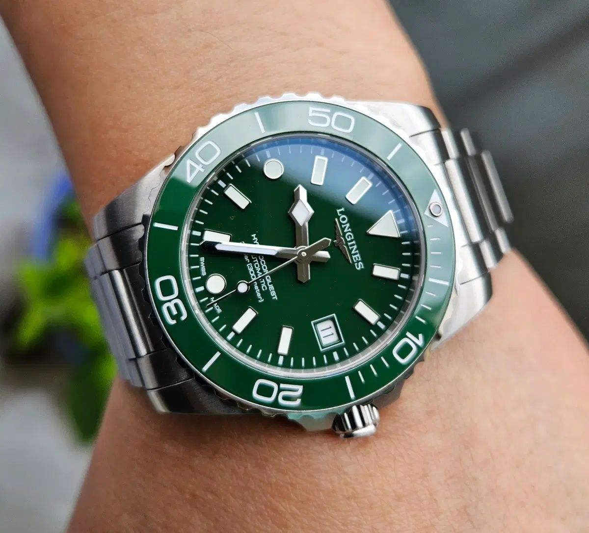 론진 하이드로콘퀘스트 그린/녹판 39mm 팝니다