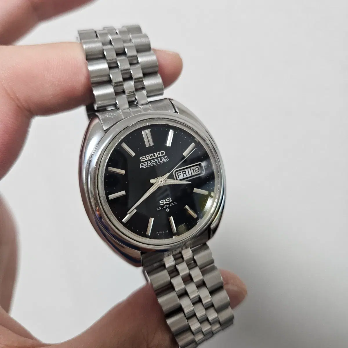 70s 빈티지 세이코 5 액터스 23석 블랙 오토매틱 시계 Seiko 5 actus