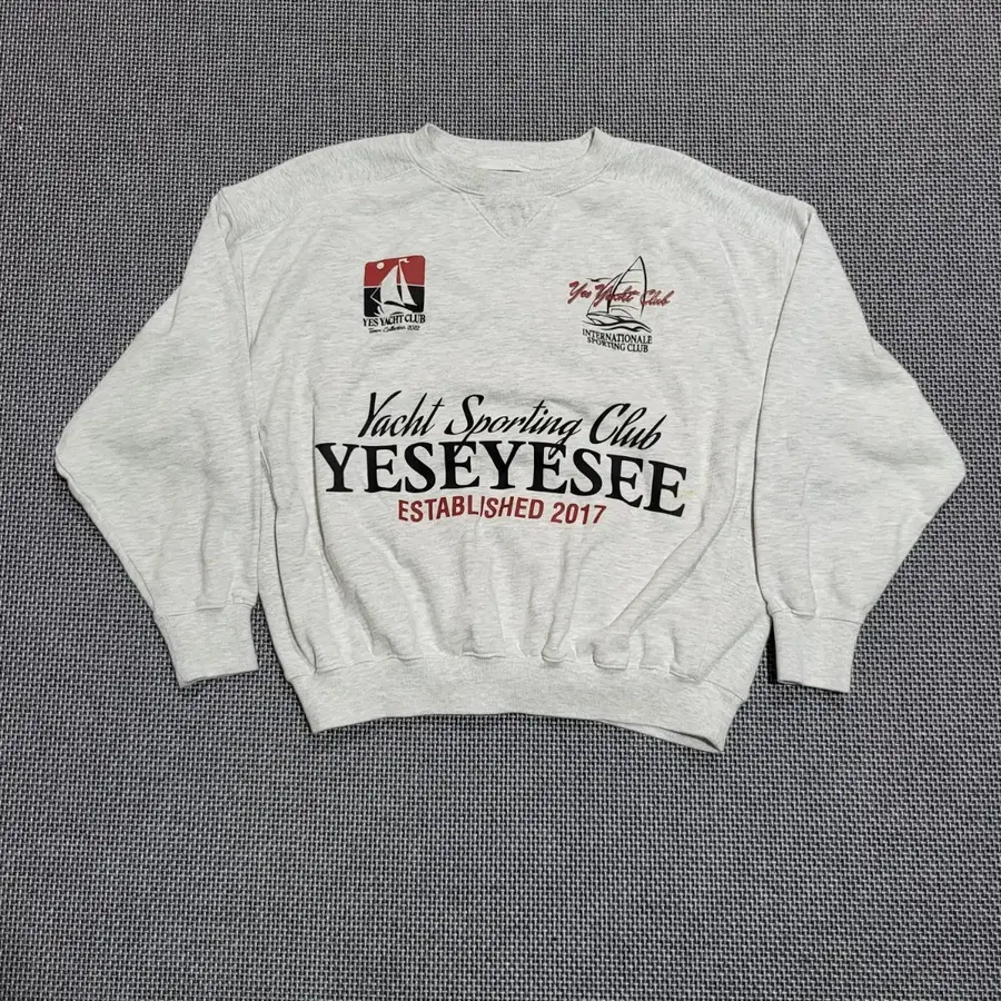 예스아이씨 Y.E.S Yacht Sweatshirt Slate 맨투맨 화이트 (S)
