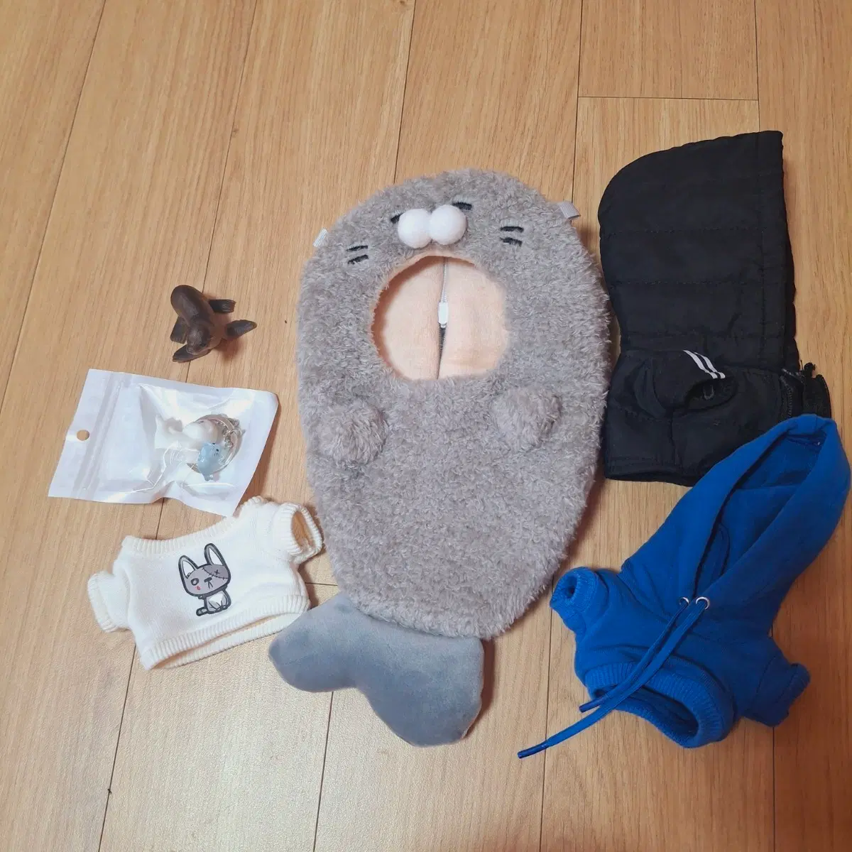 15cm 솜인형 인형 의상 소품,물개 파우치 일괄 판매