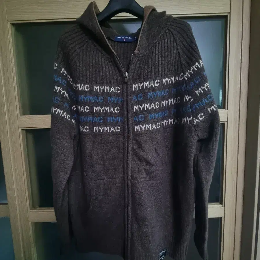 마이티맥 후드 집업 니트 브라운 xl
