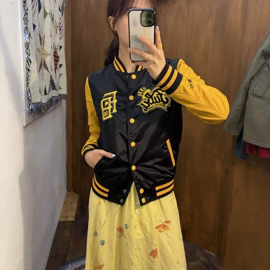 후부 여성 올드스쿨 바시티 자켓 h618