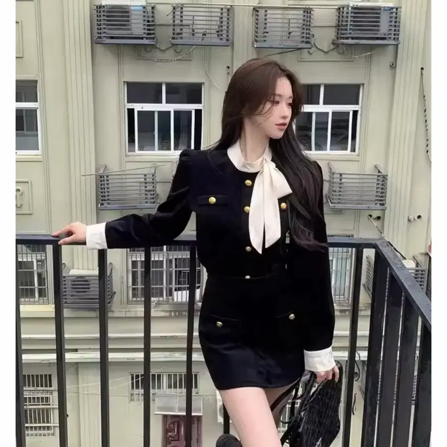 벨벳 자켓 미니 스커트 세트