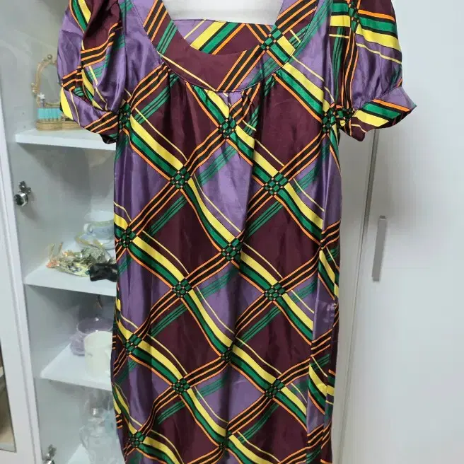 Silk dress 미국브랜드 실크 체크 원피스