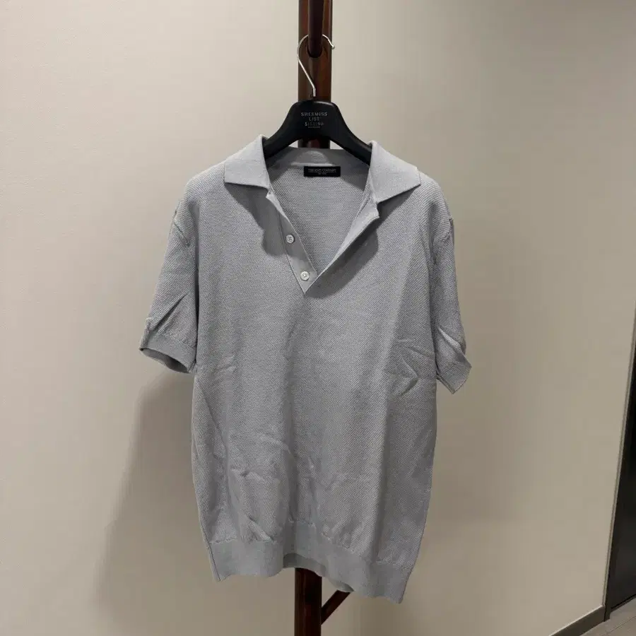 The Knit Company 반팔 카라 니트 그레이