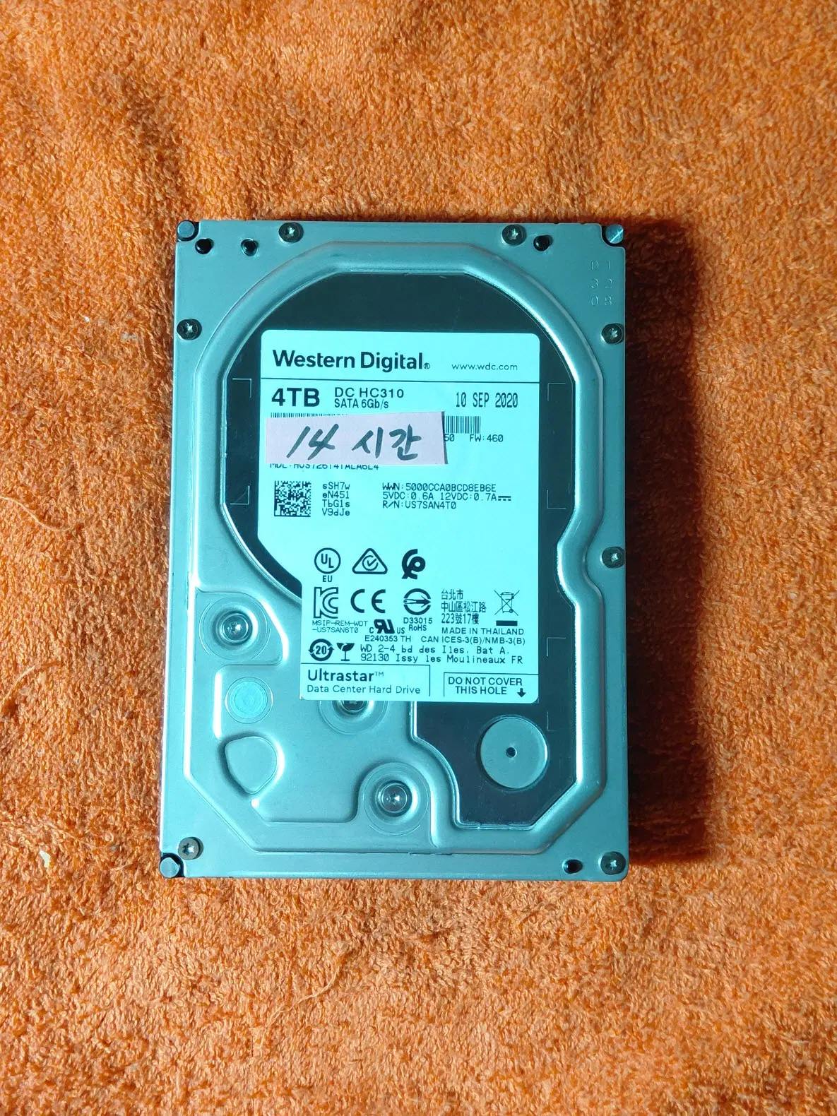 WD Ultrastar DC HC310 7200/256M HDD 4TB NAS 미사용급
