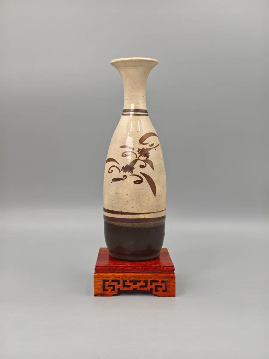 청말 민국 초기 자주요계 철화 초화문 동락명 장경병 중국도자기 골동품 고미술품