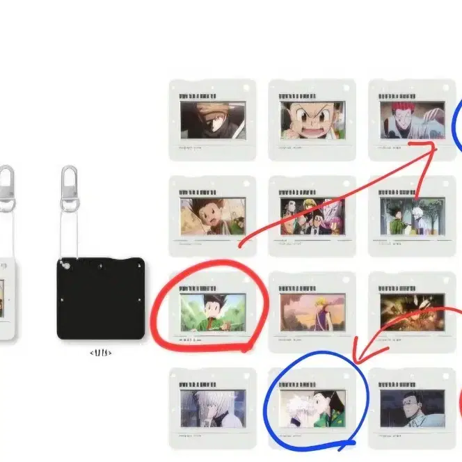 (교환)헌터헌터 브이스퀘어 건대 팝업 아크릴 필름키링 히소카 곤