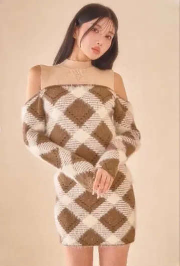 Darich 다리치 샤기 체크 미니 원피스 free 사이즈