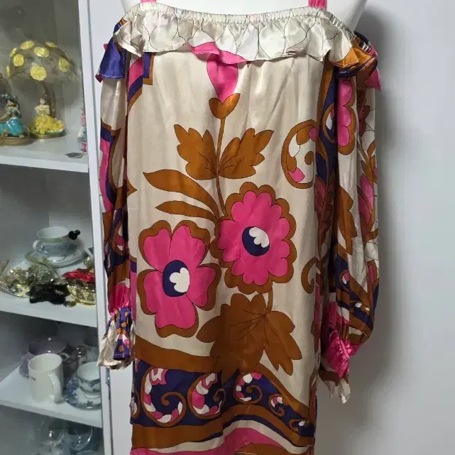 Silk dress 미국브랜드 실크 오프숄더 원피스