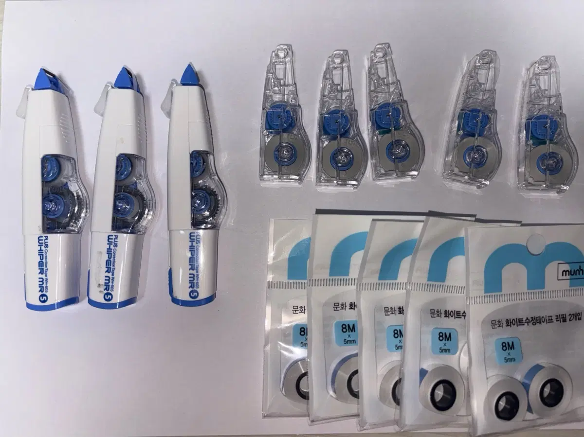 [일괄] 플러스 수정테이프 WH-605 3개 + 문화 화이트 수정테이프 리필 2개입 5개