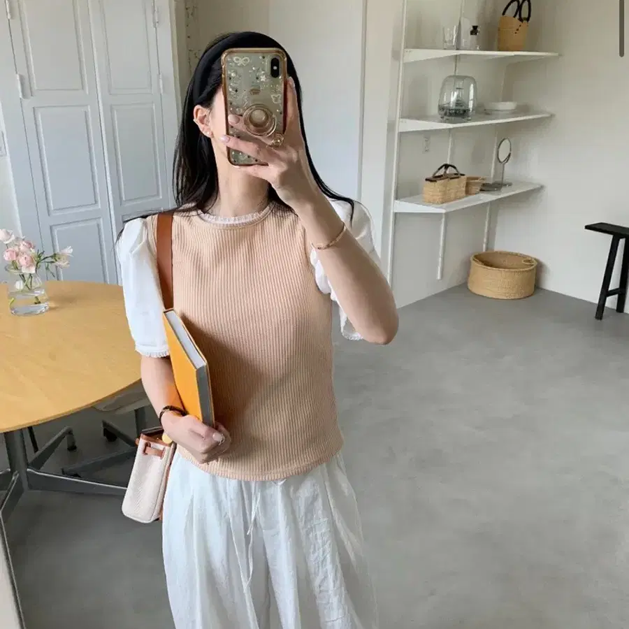 바이씨니 와플베스트 베이지 새상품