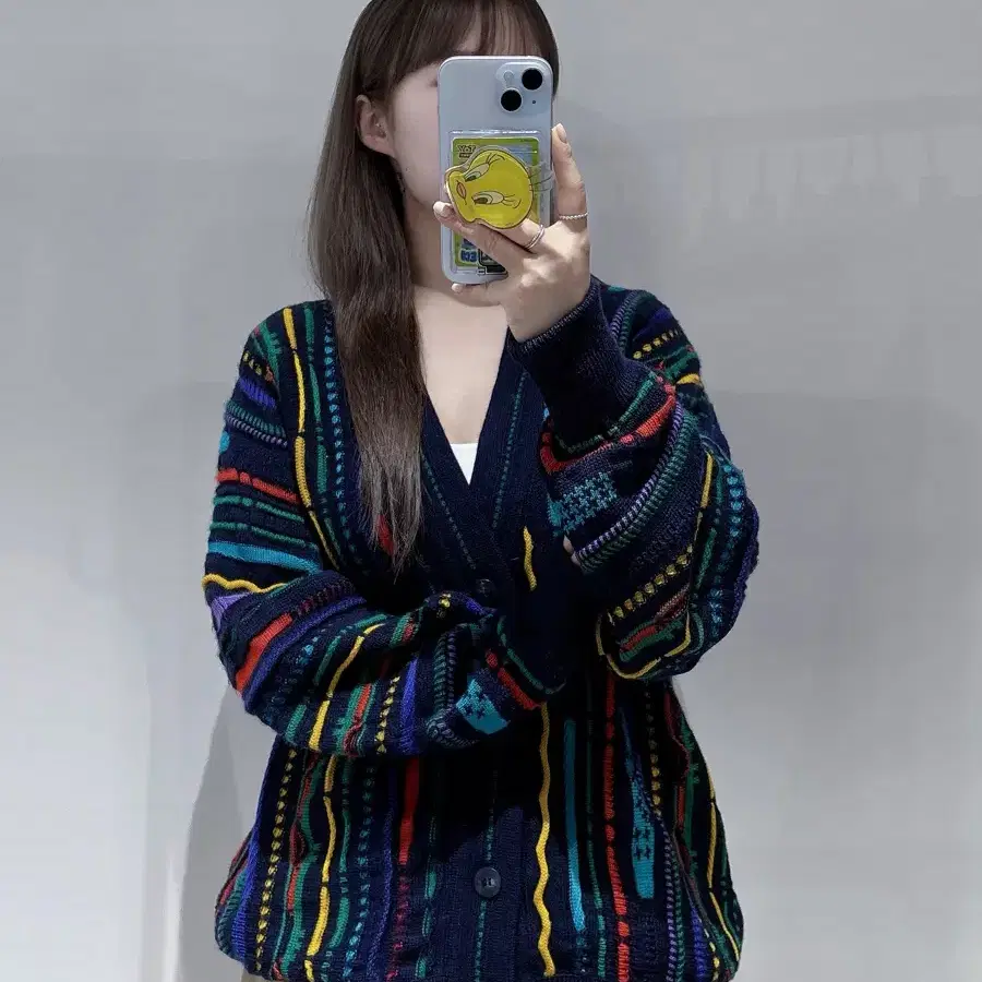 빈티지 90s 오스트레일리아 케이블 가디건