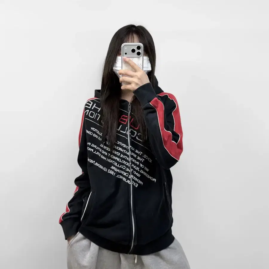 후부 Fubu 레터링 레이싱 후드집업 블랙