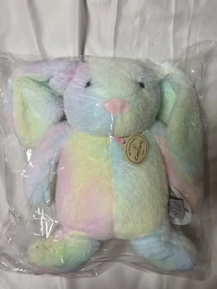 레인보우 토끼인형