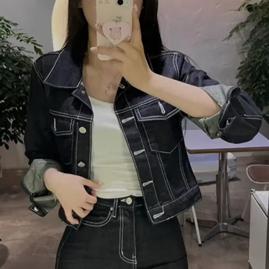 블러핏 논페이드 생지 데님 청자켓