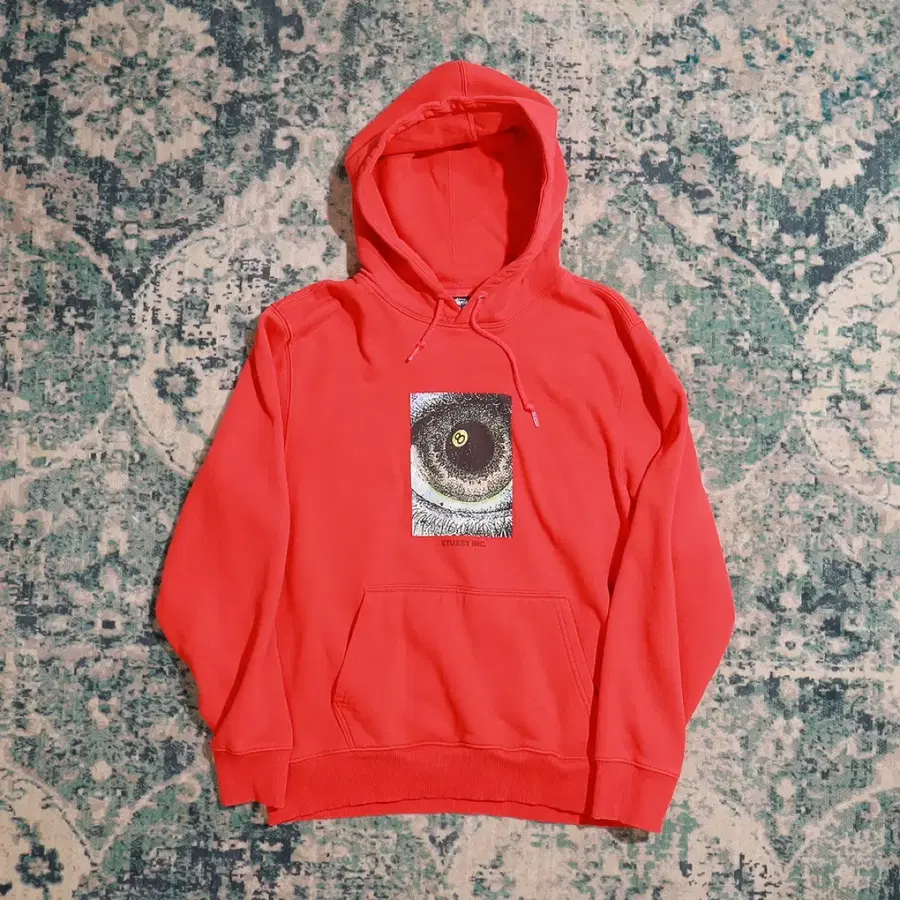 Stussy 스투시 21SS 8볼 닷 그래픽 후드 레드 M
