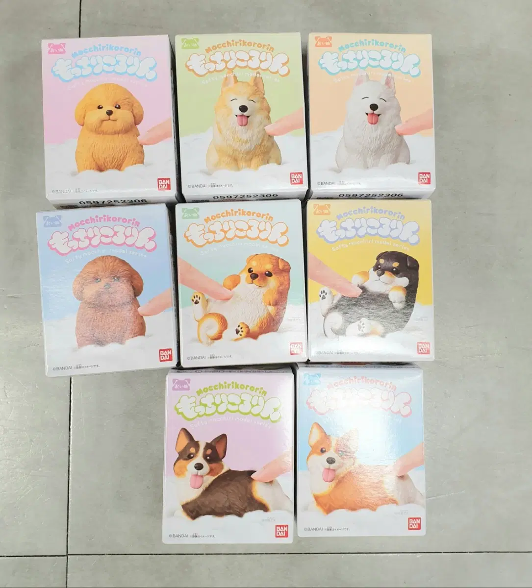 반다이 모찌코로링 강아지 피규어 8종 모후모후9종