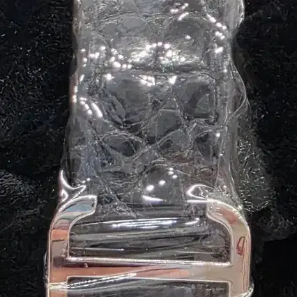 까르띠에 롱드 36Mm 시계 은색 검정 악어 가죽 스트랩 사진 6