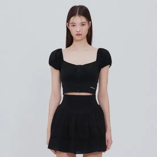 낫유어로즈 레이스 스퀘어 티셔츠 (블랙)