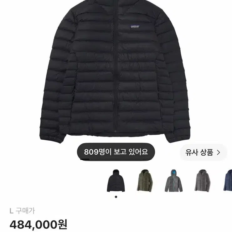 파타고니아 다운 스웨터 후디 블랙 L