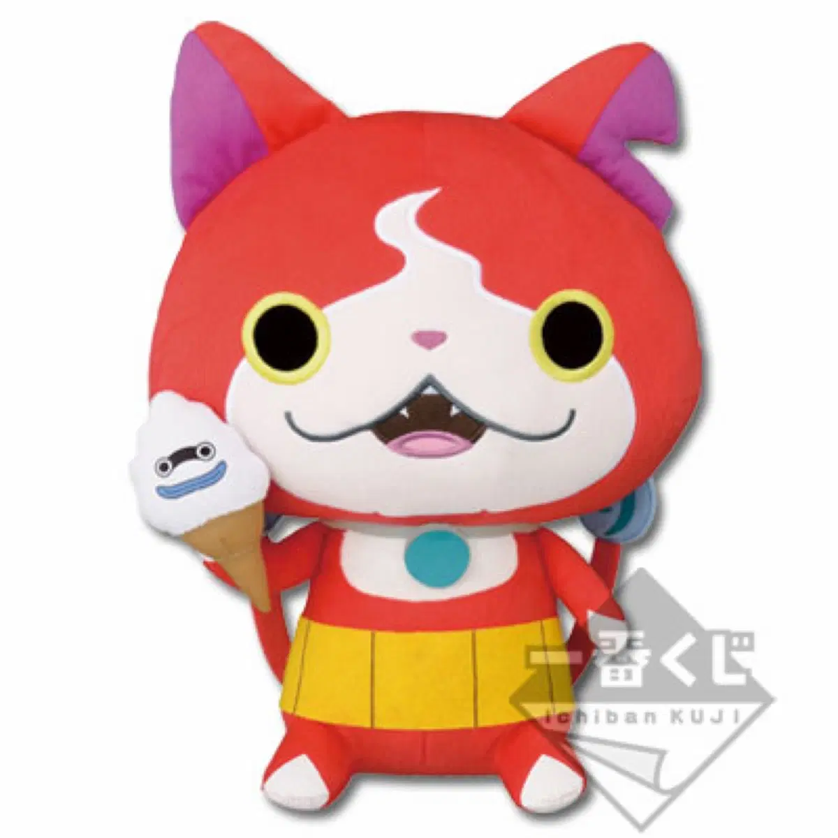 고전 제일복권 요괴워치 A상 지바냥 위스퍼 아이스크림 봉제 인형 30cm