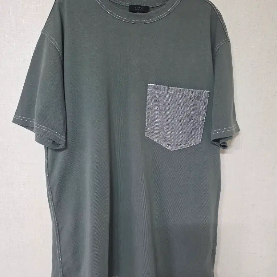 COS 남성 반팔 티셔츠 그레이 포켓 L