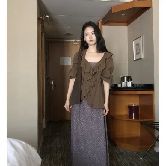 프릴 블라우스 & 원피스 세트
