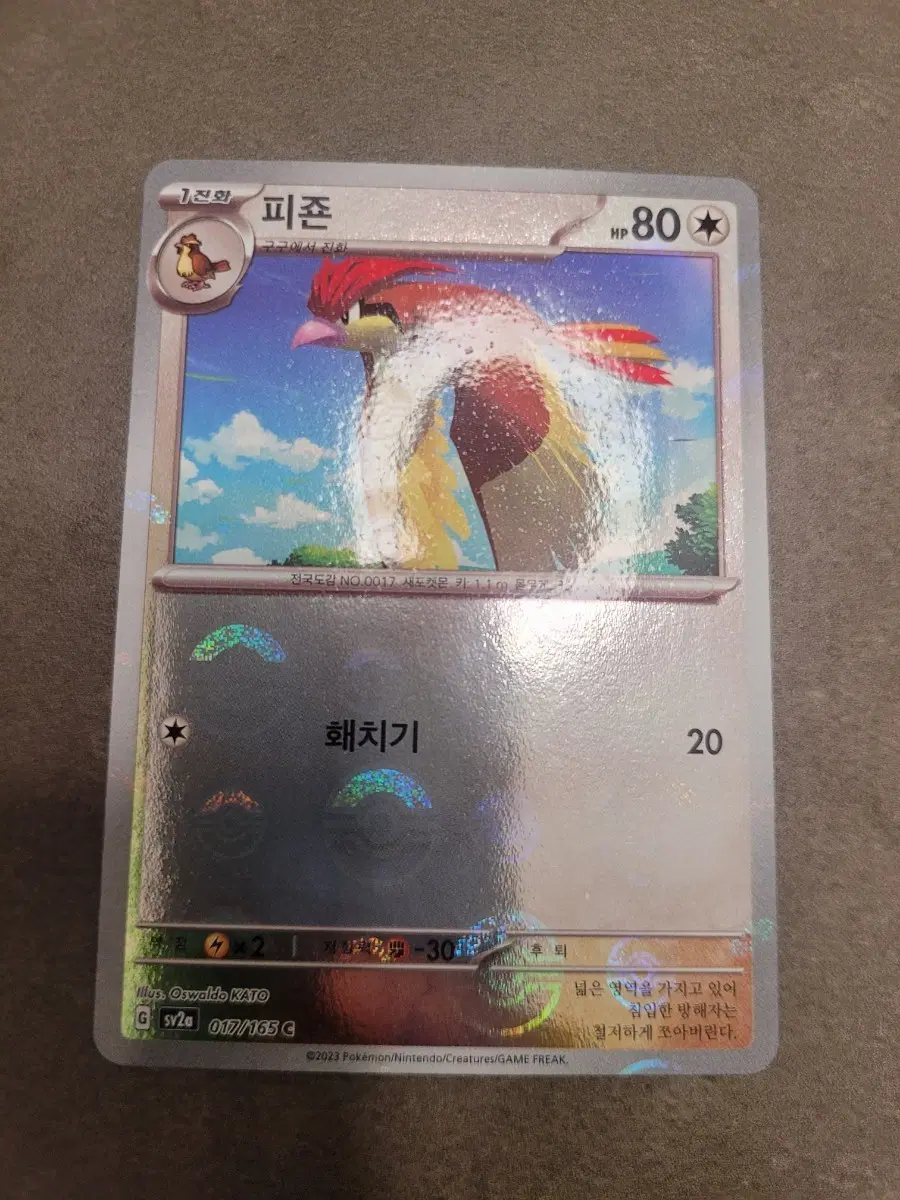 포켓몬카드 피죤 몬스터볼 80HP 017/165C