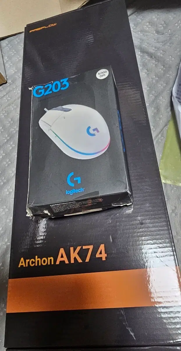아콘 ak74 유선 게이밍 키보드 + g203 게이밍 유선마우스 세트