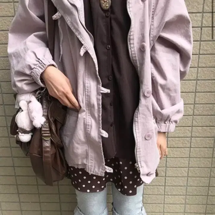 시즐 데일리 후드 자켓 야상 미개봉 핑크 카키