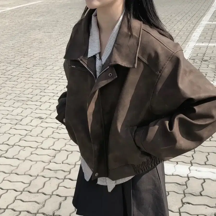 스웨이드 오버핏 자켓